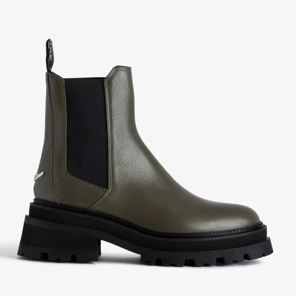 NEW IN BOX - Zadig & Voltaire Ride Chelsea Boots Color Military size 38 - Picture 2 of 6